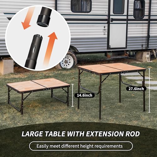 Naturehike Mesa Plegable de Camping, Mesa Portátil con Patas Ajustables, 20.87×15.75×9.05 Pulgadas, Mesa Retro Plegable para Camping, BBQ y Viajes miniatura 6