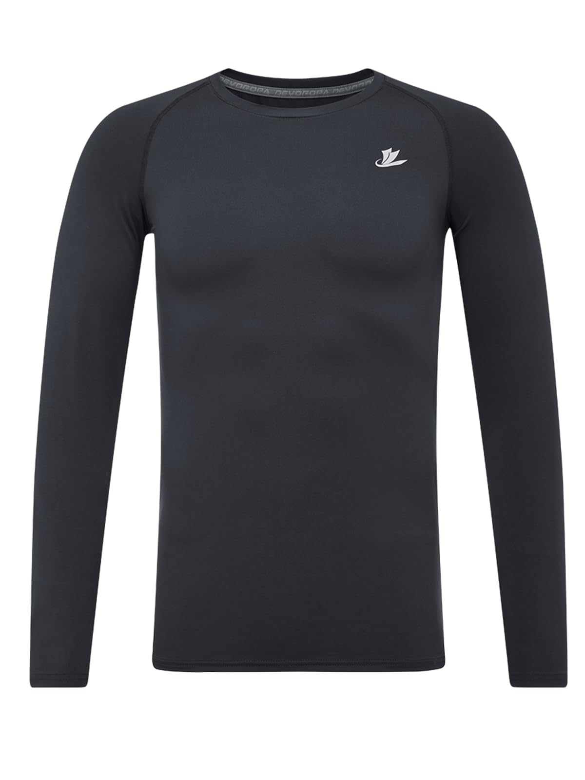 DEVOROPA Youth Boys Compression Shirt Long/Short Sleeve Football Baseball Undershirt Quick Dry Kids Sports Baselayer Crewneck
