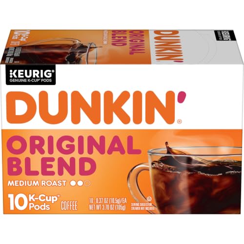 Dunkin’ Original Blend Medium Roast Coffee, Keurig K-Cup Pods, 10 Count Box