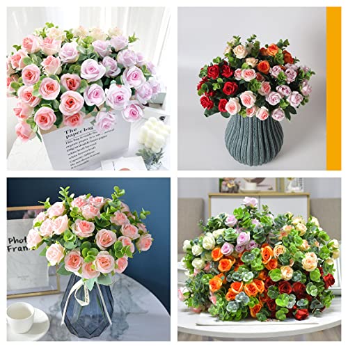 XZJMY Artificial Flowers Fake Silk Rose for Decoration,20Heads Small Roses Flower Bouquet with Stem Bouquet of Flowers,Plastic Flowers Fake Roses for DIY Vase Home Wedding Centerpieces (2 - Image 4