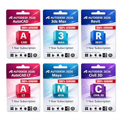 Image of Autodesk 2026 Student Version Full Bundle (AutoCAD, Revit, 3ds Max, Maya, Civil 3D) - 1 Year Subscription | CAD Software for Windows /Mac | 2D 3D Design, Architecture & Engineering Tools