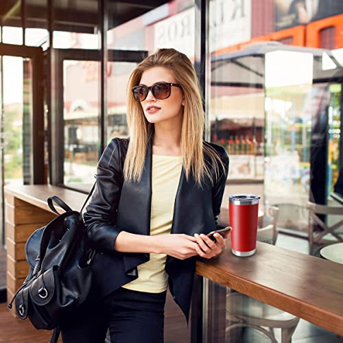 Hasle Outfitters 20Oz Tumblers Stainless Steel Mugs With Lid Double Wall Vacuum Insulated Coffee Cups For Cold & Hot Drinks (20Oz-Red, 8 Pack) #TOP5