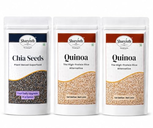 Image of Sharvisth Chia Seeds | 100g | Omega-3 Rich Superfood Seeds | Seeds for Weight Management | High Fiber, Protein & Calcium | Antioxidant & Iron Source | Healthy Snacks for Smoothies, Pudding & Eating | Resealable Pack