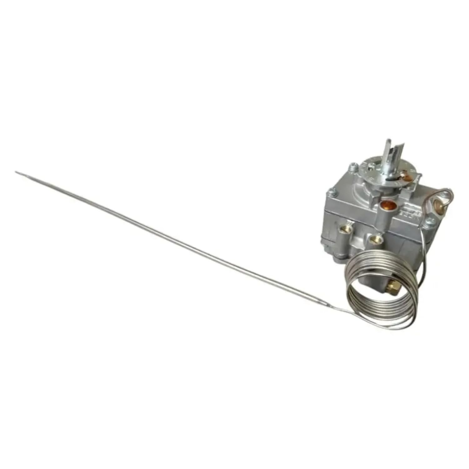 4200-017 Gas Oven Thermostat for Robertshaw Brand, 1/2 inch in and Out, Side Pilot, 54 inch Capillary x 14-3/4 inch Nickle Bulb, Temperature Range 150-550F, Replacement for numers FDTO-1-07-54