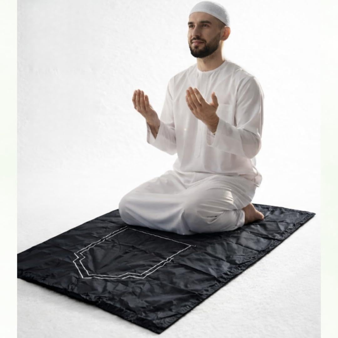 Portable Prayer Mat for Namaz – Travel Janamaz Pocket Size Muslim Prayer Mat, Lightweight Folding Namaz Mat for Men, Women & Kids | Islamic Praying Mat for Travel, Home & Mosque-image-8