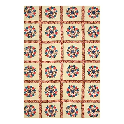 Image of 100% Cotton Single Bedsheet with 1 Pillow Cover | 240 TC Pure Cotton Flat Bed Sheet | Traditional Jaipuri Printed Bedding Set | Soft & Breathable | 60 x 90 Inch (Rangmahal Single 70)