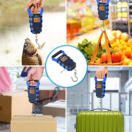 Amir Luggage Scale With Hook, 110Lb/50Kg Digital Fishing Scale, Portable Electric Hanging Scale Non-Slip Big Handle, 3 Modes-Lb/Oz/Kg, Backlit Lcd Display #TOP6