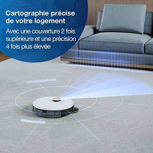ECOVACS Deebot OZMO T8 Pure Aspirateur Robot Laveur, Navigation Laser dToF, Évitement d'obstacles, Cartographie Multi-étages, Zones de Nettoyage Personnalisées, 5200mAh, Autonomie de 260 Minutes - Image 4