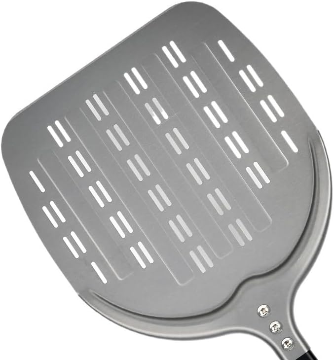 12 Inch Perforated Pizza Peel Shape Pizza Shovel Aluminum Hard Coating Pizza Peel Paddle Short Long Peel