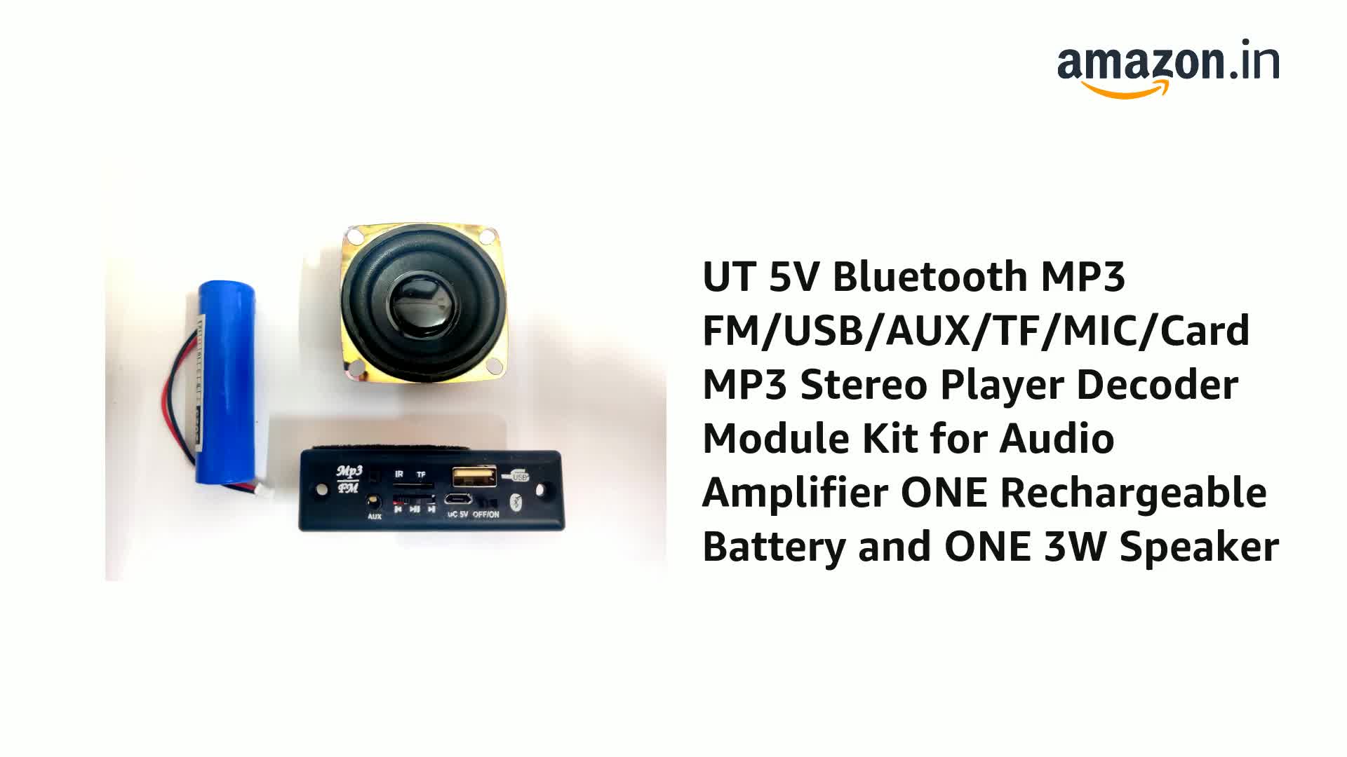 Watch UT 5V Bluetooth MP3 FM/USB/AUX/TF/MIC/Card MP3 Stereo Player ...