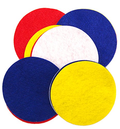 Image of Playfully Ever After Blue, Red, White & Yellow Craft Felt Circles (5 Inch - 15pc)
