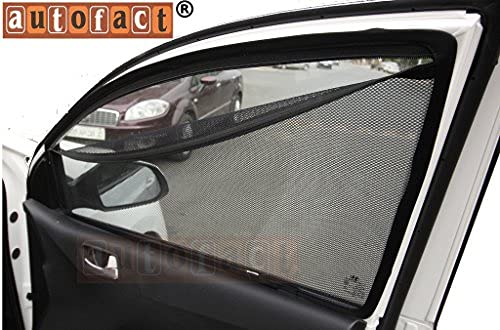 Image of Autofact Magnetic Car Sunshades Compatible with Toyota Glanza (2014 to 2021) (Set of 4) - Easy Installation, UV Protection, Keeps Car Cool (Front 2 with Zippers, Rear 2 Without Zippers)