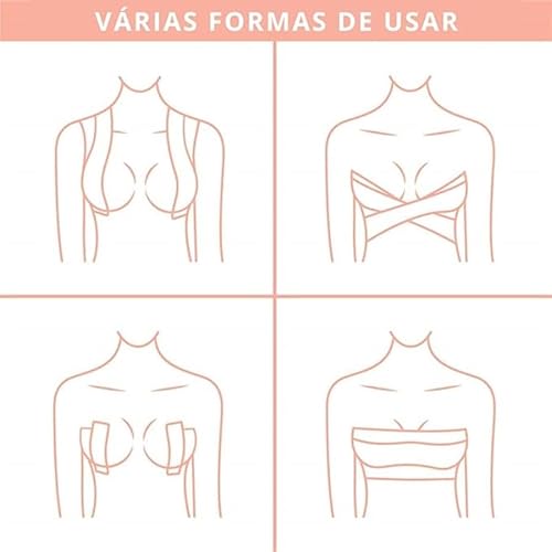 Fita Adesiva Levanta Peito Sutiã Invisível Push Up Bege 5 metros