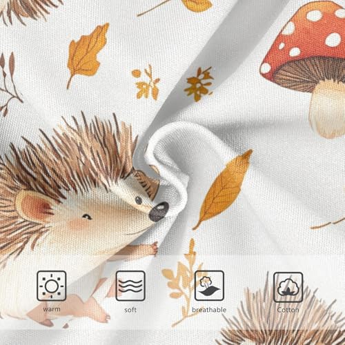 Wusikd Cute Hedgehogs Girls' Underwear Cotton Mushroom Hat Girls Briefs Soft Toddler Underwear 2T3