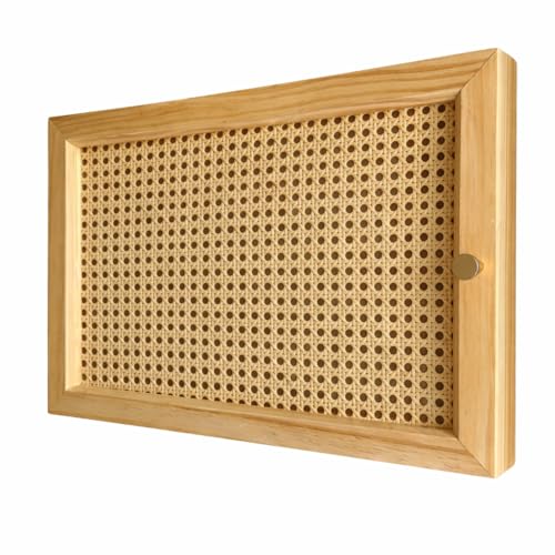 Tapa cuadro eléctrico decorativo, Contador Luz Decorativa de madera y ratán Cuadro para Tapar...