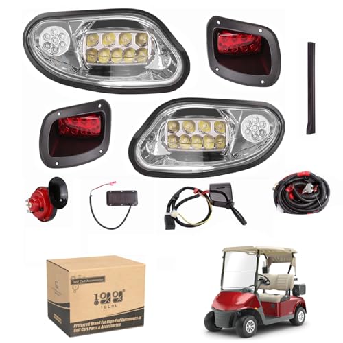 10L0L Golf Cart Headlight Kit (12V) for EZGO Freedom/t48 2014-up G&E - Golf Cart Street Legal Light Kit Complete Headlight Taillight with Turn Signals Horn Brake Lights
