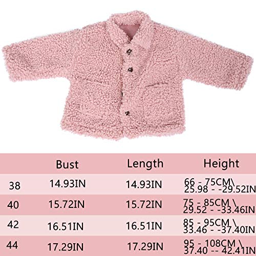 KESYOO Casaco Feminino de Inverno Manga Comprida Lapela de Botão para Cima Casaco de Lã de Cordeiro