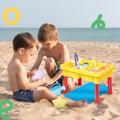 Dazmers Sand Tables Set of 15 - Ultimate Sensory Playset for Toddlers and Kids - Sand, Water, and Beach Fun with Outdoor Sand Water Table and Toy Accessories -Ideal Equipment for Creative Play - Thumbnail 5