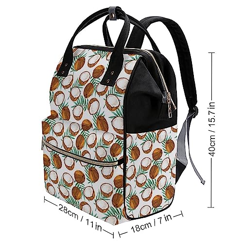 Watercolor-Coconuts-Diaper-Bag-Portable-Backpack-Mommy-Bag-Travel-Shoulder-Daypack-for-Outdoor-Working-Beach
