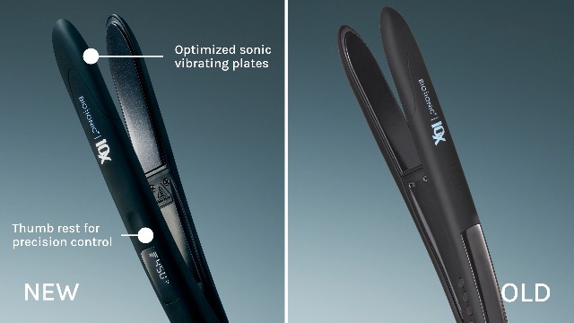 Image of Bio Ionic 10X Styling Iron, Hair Straightener with 1 inch Sonic Vibrating Plates, Flat Iron with Ion Generating Mineral Complex, Versatile Styler for Wavy & Straight Hairstyles