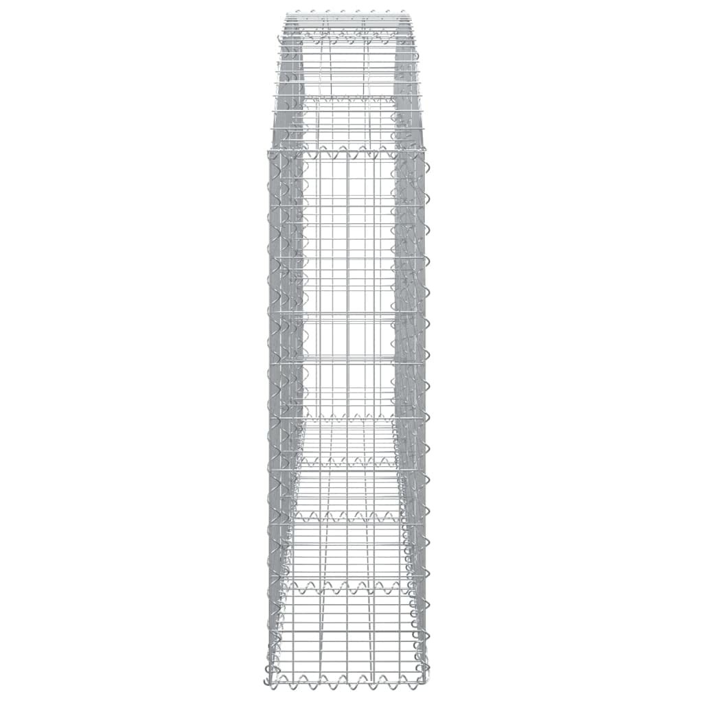 Cesta para gaviones con arco alto, 200 x 30 x 100/120 cm, de hierro galvanizado, diseño moderno, robusto y estable, para jardín, balcón y terraza, maceta grande para relleno de piedra