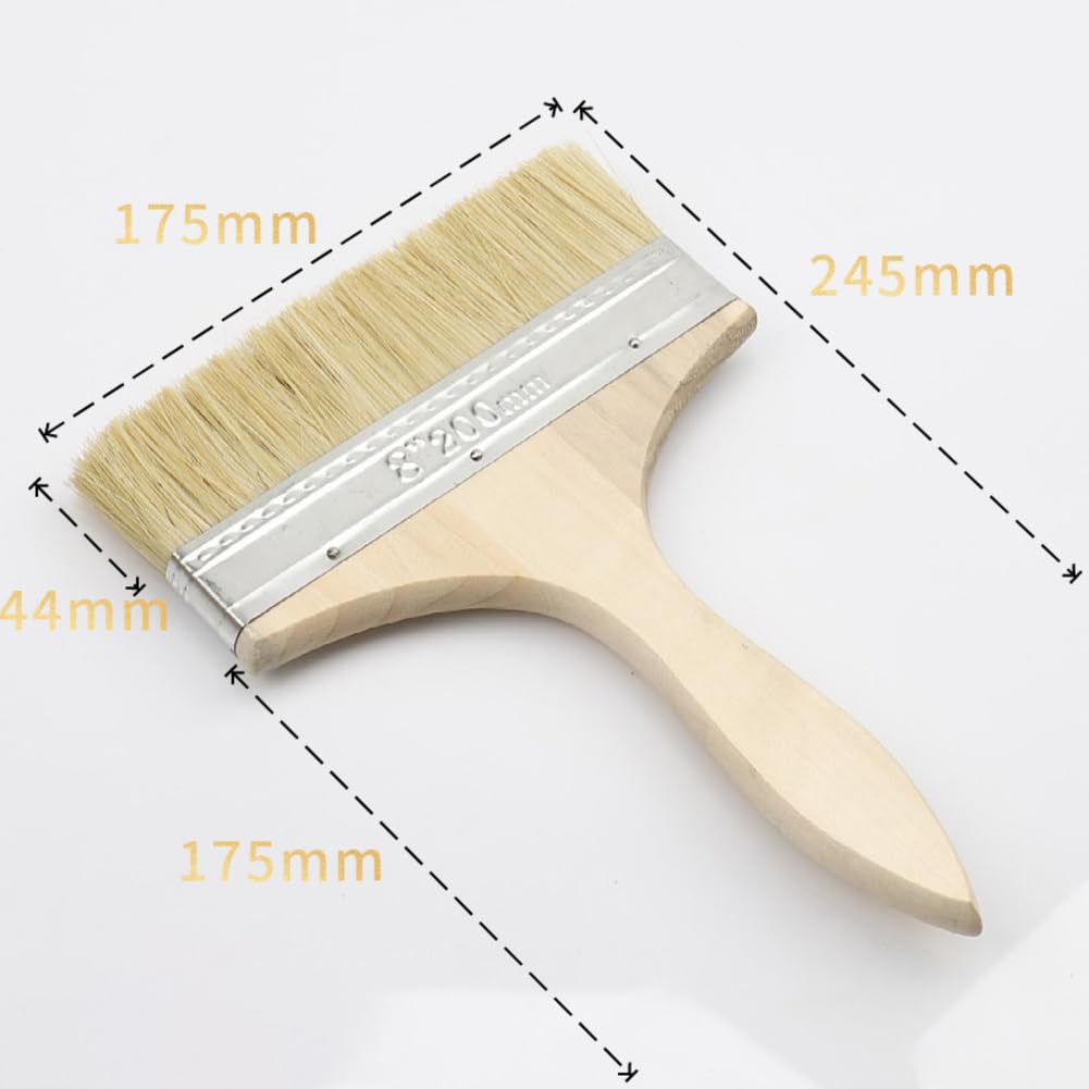 Pincel para barnizar, 12 unidades, 175 mm, pincel plano, mango de madera, pincel para el hogar, para la base de ventanas, pincel de pintura, pincel de barniz, pincel plano