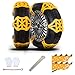 DEERMOTO Car Snow Chains Yellow 10 Pack,Emergency Anti Slip Chains for SUV/Trucks/ATV, Adjustable Universal Winter Security Chains for Ice Snow Mud Sand, Easy Installation, Tires Width 175-285mm