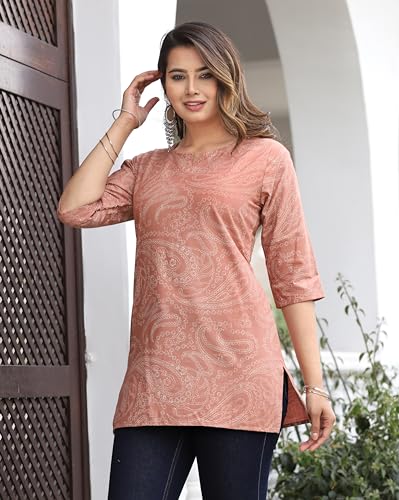 Image of Cotton Printed Short Kurti for Women