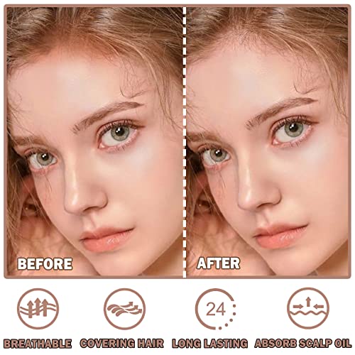 2Pcs Hair Powder Hairline Powder Stick,Hair Shading Sponge Pen Waterproof Long Lasting,Root Touch Cover Up Hair-Line Powder Filler For Women Girls - Dark Brown #TOP4