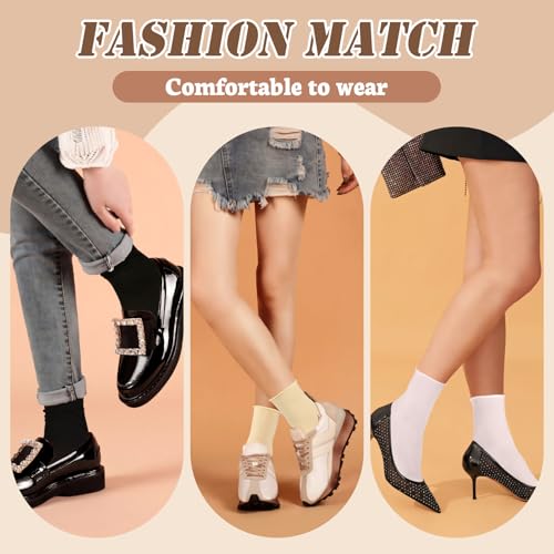 Image of 3 Pairs Womens Lace Ankle White Ruffle Frilly Dress Sexy Mesh Lace Trim Lolita Sock Lacy Ruffled Bootie Socks