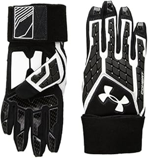 Under Armour Boys Youth Combat V Football Gloves, White (100)/White, Youth Small
