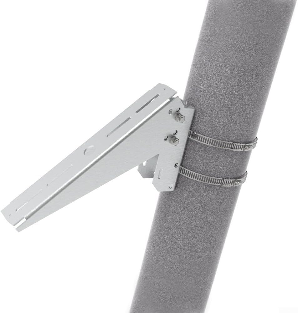 Soporte de montaje de extensión de poste, soporte de poste de panel solar único fuerte y seguro para una colocación cómoda, apto para tuberías de agua/tubo de acero, soportes de pared y suelo