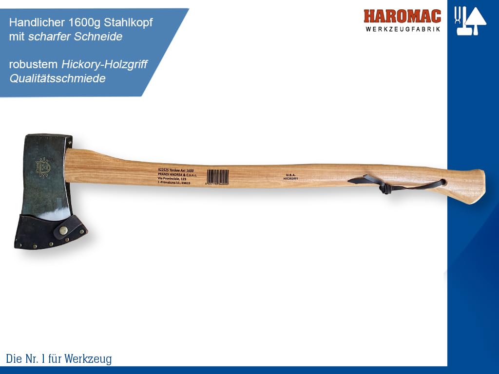 Prandi Yankee Axt 1600 g mit Hickory-Stiel