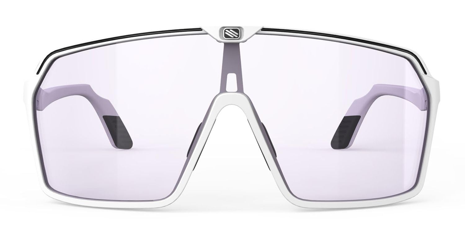 Rudy Project SPINSHIELD White Matte Impactx Photochromic 2Laser Purple Occhiali, Taglia Unica Unisex Adulti, bianco, Taglia unica