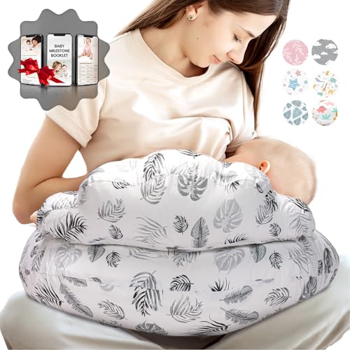 Image of PILLANI Nursing Pillow for Breastfeeding, Breastfeeding Pillows for Mom & Baby Feeding Support, Removable Cotton Cover, w/Adjustable Waist Strap, Newborn Essentials Must Haves, Baby Registry Search