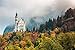 YANCONG Puzzle Adulte 1500 Pièces, Puzzle 3D,Château De Neuschwanstein Automne Château Forêt Paysage Naturel Puzzle 87X58Cm