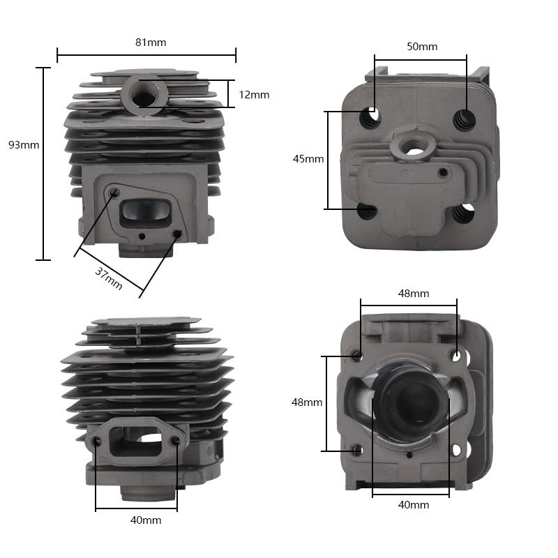 ROEDE Juego de Juntas de Anillo de pistón de Cilindro de 40mm Apto for Piezas de cortacésped desbrozadora 40-5