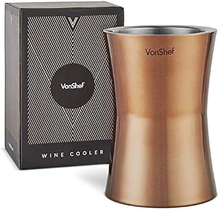 VonShef Wine Cooler Bottle Holder - Copper Stainless Steel Double-Wall Insulated