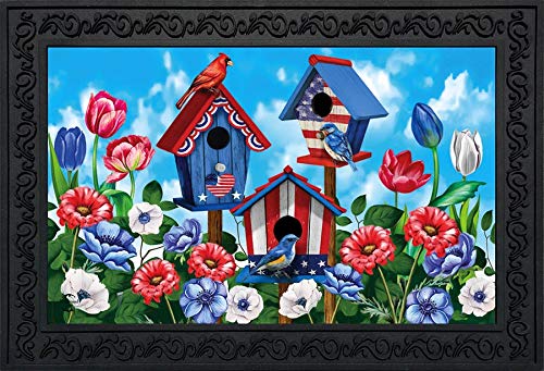 Briarwood Lane American Birdhouses Summer Doormat Patriotic Indoor Outdoor 30" X 18" #TOP5