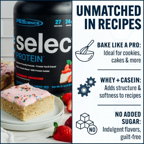 Image of PEScience Select Protein Powder, Whey and Casein Blend, Lean Protein Powder for Women and Men, Low Calorie, Low Carb, Keto Friendly, Gluten Free, Frosted Sugar Cookie - 27 Servings