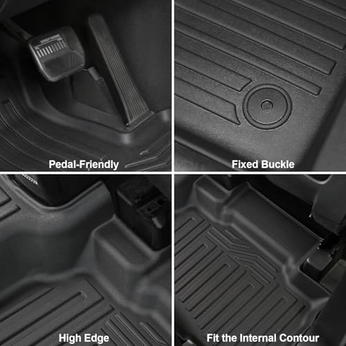 Image of Floor Mats for Ford Explorer 6-Seater 2020-2026, All Weather Floor Mats Trunk Cargo Liner with Backrest Protectors Accessories, Full Coverage Set