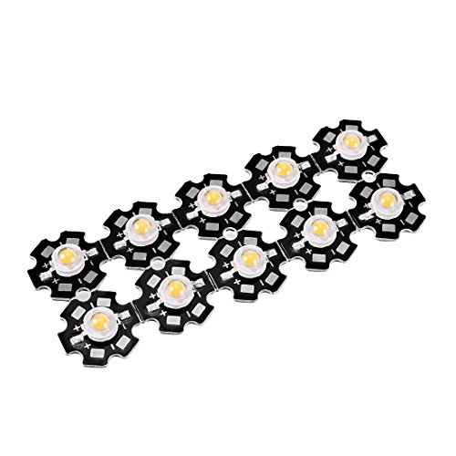 uxcell 280-350mA 1W LED Chip Bulb COB Light Beads Warm White Super Bright High Power for Floodlight 10pcs