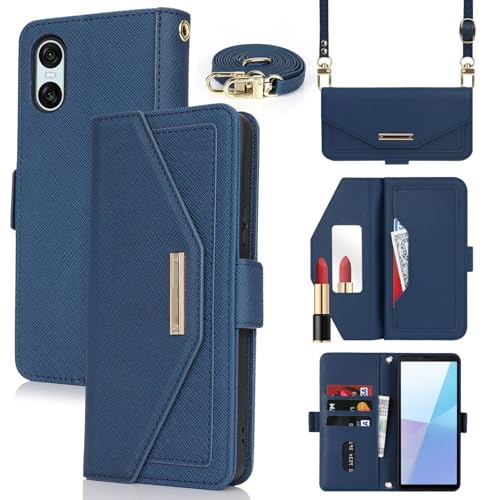 Pelanty for Sony Xperia 10 VI �蒠�^�P�[�X ��|�����|���΂߂��� ������v+TPU �g�уJ�o�[ ���ϋ�+�X�g���b�v�t�� �}�O�l�b�g SO-52E SOG14 XQ-ES44 ���z�^�J�o�[ IC�J�[�h�|�P�b�g ���D���ꏬ�K�����