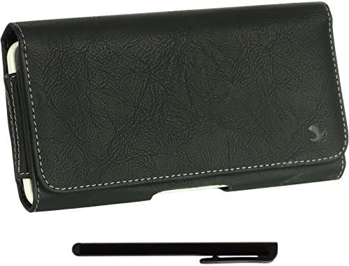 Horizontal Leather Pouch Holster with Belt Clip and Loops Fits for Apple iPhone SE 5S 5 5C Case and Includes TopQualityThings Black Stylus Pen for Touchscreen Phones