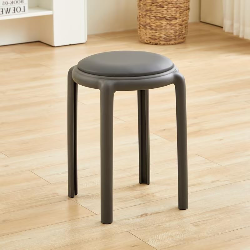 Tabourets de bar sans dossier empilables et chaises portables avec coussin