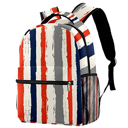 Sac à dos de voyage coloré à rayures pour campus et loisirs