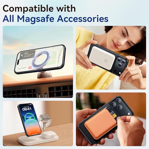 Peerock 360 Spin Magnetic Stand (Pro-Version) for iPhone 17 Pro Max Case (Compatible with MagSafe) [Military Drop Protection] Matte Translucent Shockproof Protective Phone Case 6.9'', Black - image 8