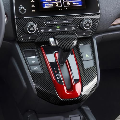 Image of Gear Shift Knob Cover Decals for Honda CR-V 2017 2018 2019 2020 2021 2022 CRV Accessories ABS Carbon Fiber Stickers