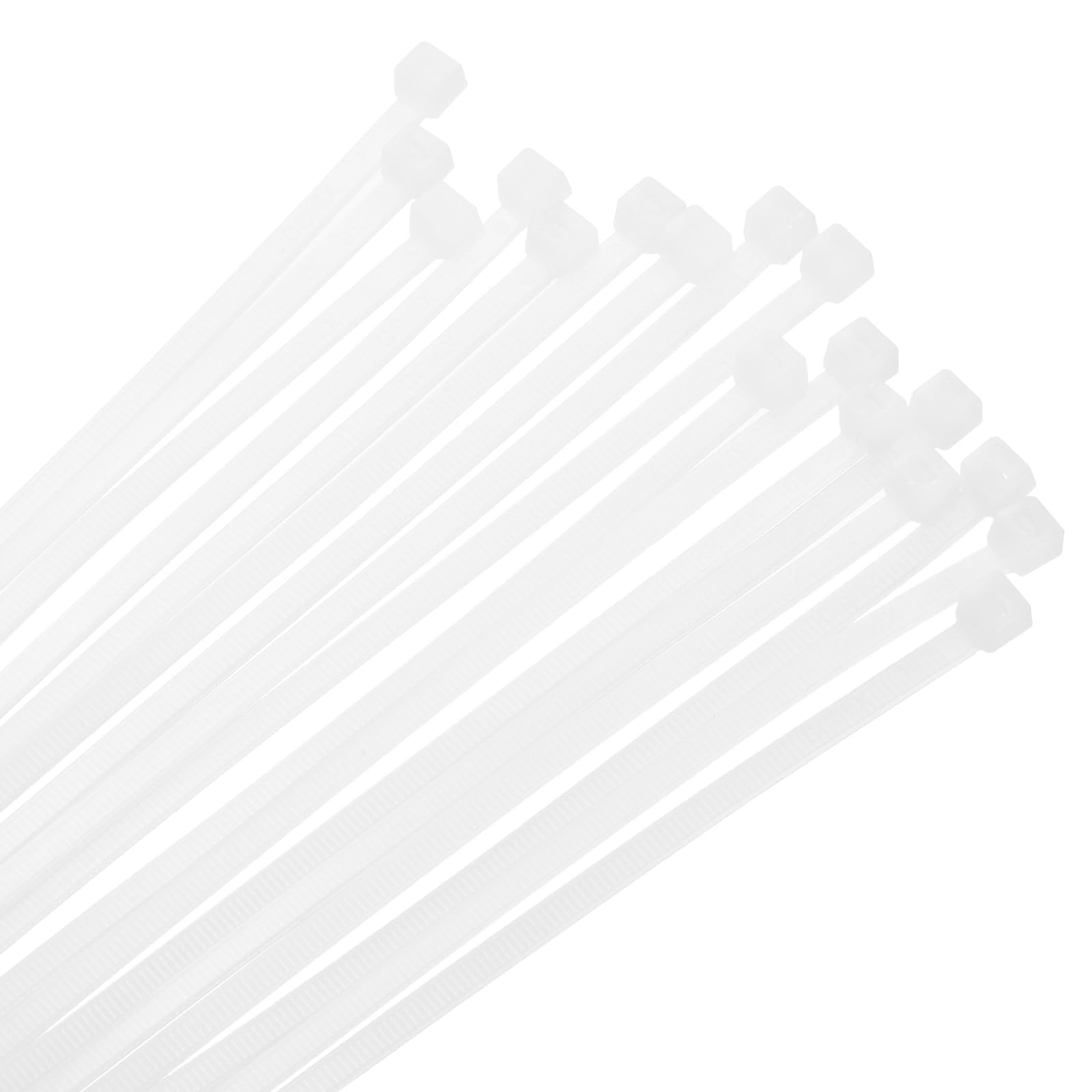 Unifizz 200PCS PCS Cable Zip Ties 300mm x 4.8mm White – Self-Locking Nylon Wire Ties with Tensile Strength for Indoor and Outdoor — image 1