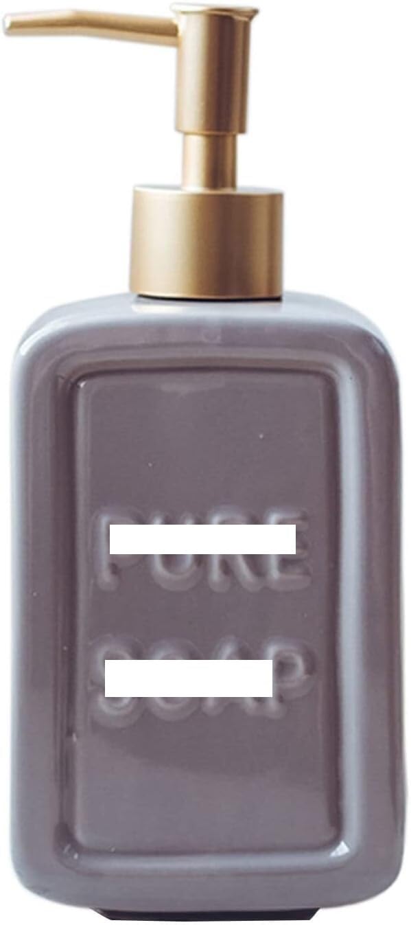 soap dispenser, Soap Dispenser, Refillable Lotion For Bathroom Vanity Countertop, Ceramic Shampoo Dispenser-gray-475ml/16.8oz